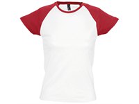 Футболка женская Milky 150, белая с красным