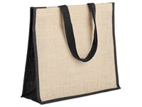 Холщовая сумка для покупок Bagari с черной отделкой