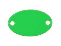 Шильдик металлический Alfa Oval, зеленый неон