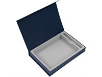 Коробка Silk с ложементом под ежедневник 15х21 и ручку, синяя