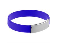 Силиконовый браслет Brisky с металлическим шильдом, синий