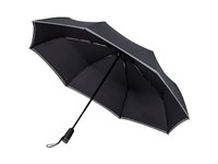 Зонт складной Gear, черный с темно-серым
